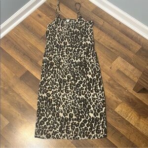 Leopard Print Slip Maxi Dress Size Medium